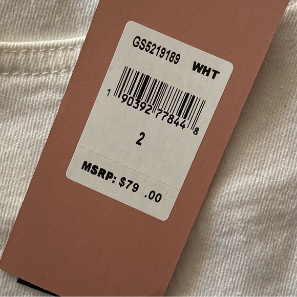 Jen7 High Rise MidRoll White Jean Shorts 4 NWT - Picture 10 of 14